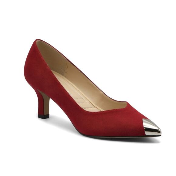 New Adrienne Vittadini Princess Cap Toe Pumps in Rio Red Women's Size 6.5 - Picture 1 of 9